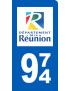 immatriculation motard 974 La Réunion - Sticker/autocollant