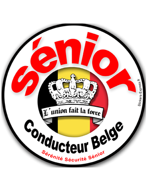 Conducteur Sénior Belge - 15x15cm - Sticker/autocollant