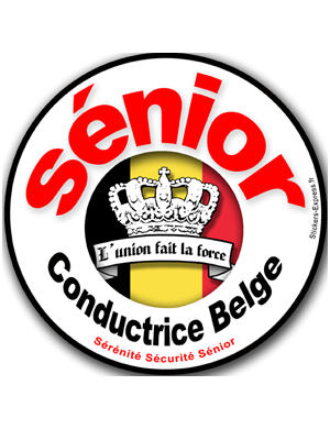 Conductrice Sénior Belge - 15x15cm - Sticker/autocollant