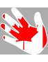 Drapeau main Canada - 10x10cm - Sticker/autocollant
