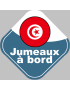 Jumeaux à bord Tunisiens - 15cm - Sticker/autocollant