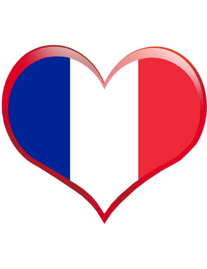 Coeur France - 5x4.3cm - Sticker/autocollant