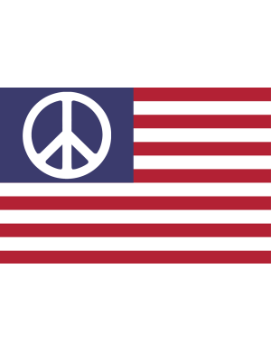 Drapeau peace US - 15x10cm - Sticker/autocollant