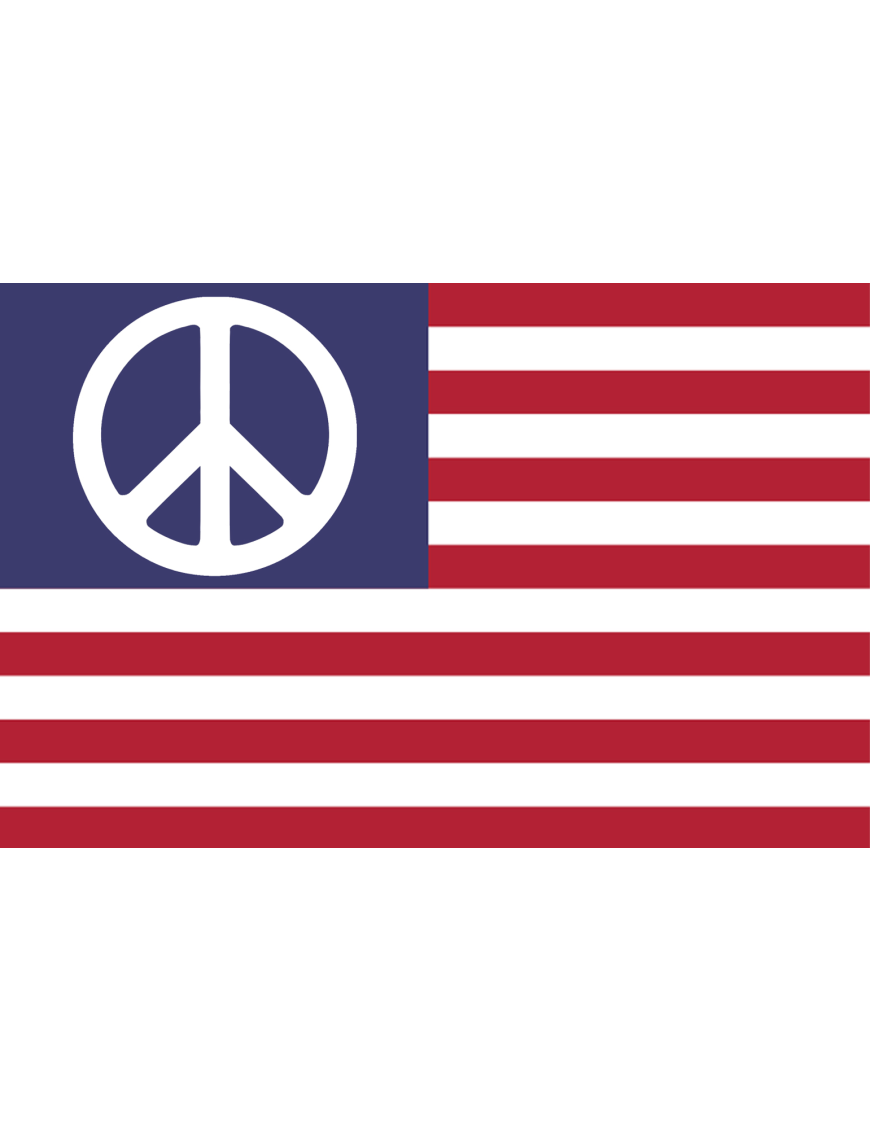 Drapeau peace US - 15x10cm - Sticker/autocollant