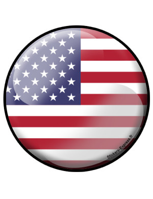 Drapeau Américain - 20x20cm - Sticker/autocollant