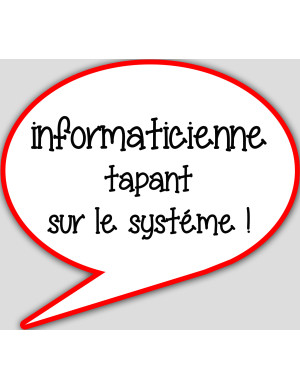 informaticienne tapant sur le système - 10x9cm - sticker/autocollant