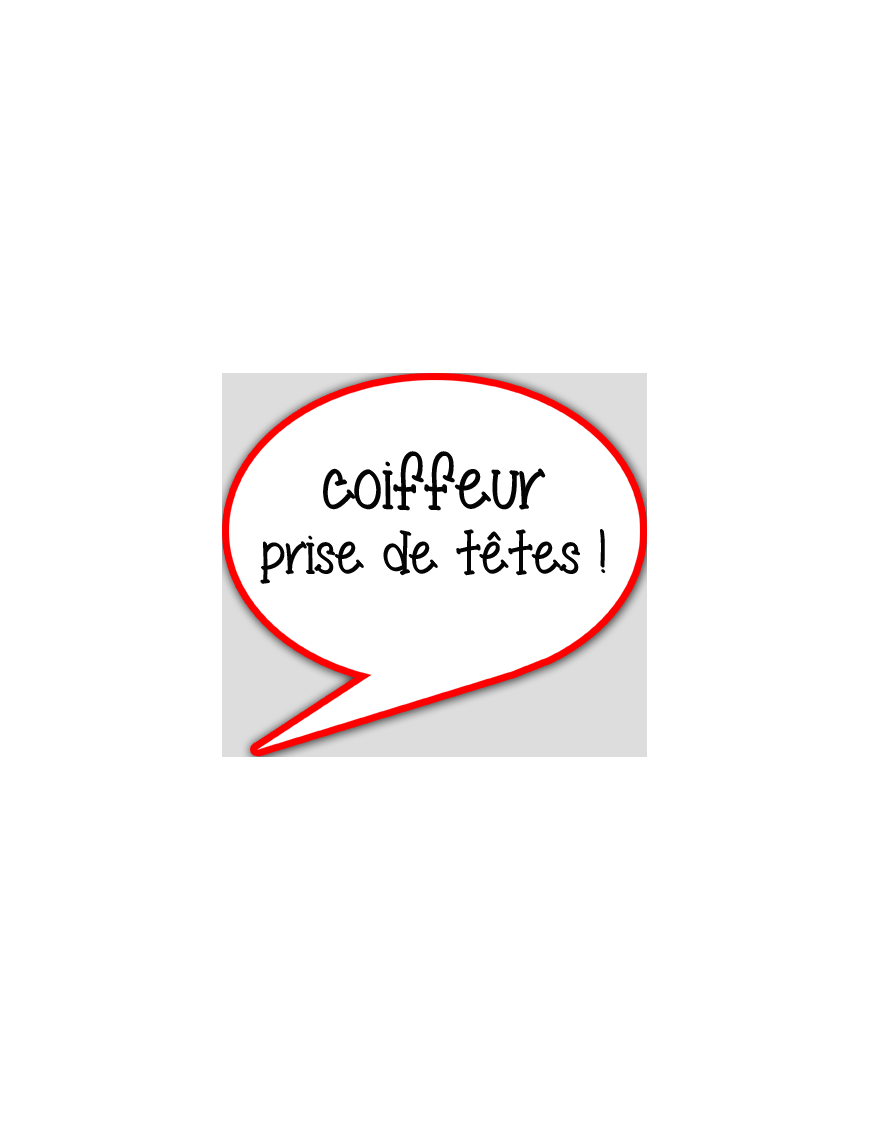 coiffeur prise de tête - 15x13.5cm - sticker/autocollant
