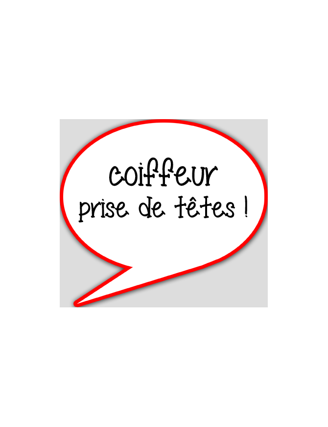 coiffeur prise de tête - 15x13.5cm - sticker/autocollant