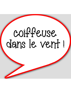 coiffeuse dans le vent - 10x9cm - sticker/autocollant