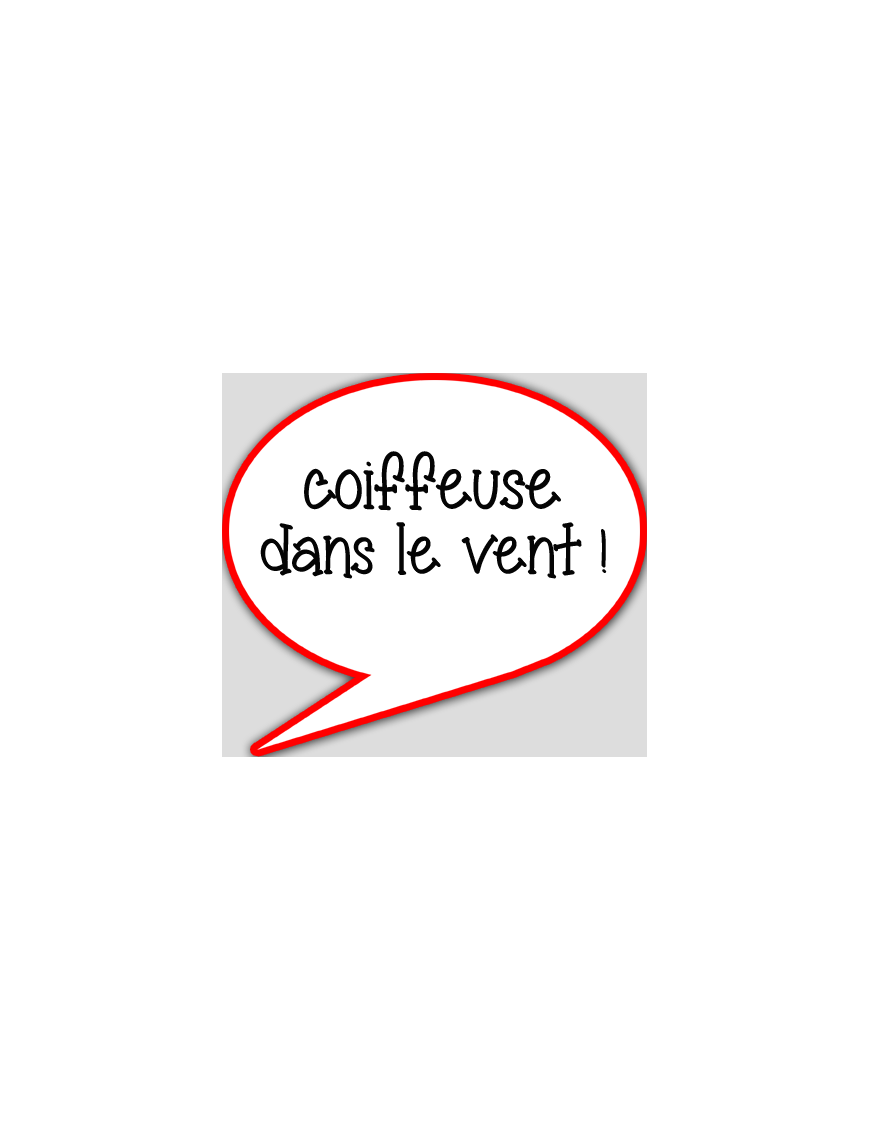 coiffeuse dans le vent - 10x9cm - sticker/autocollant