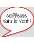 coiffeuse dans le vent - 10x9cm - sticker/autocollant