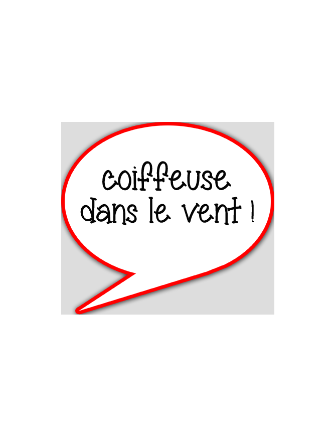 coiffeuse dans le vent - 15x13.5cm - sticker/autocollant