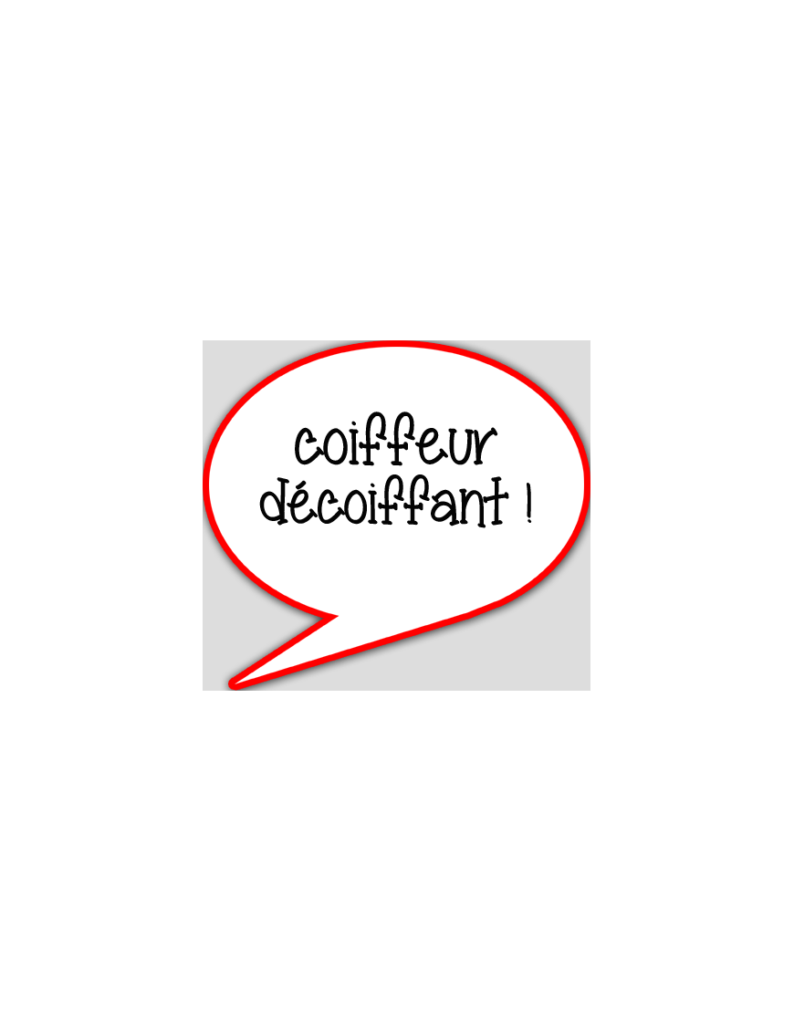 coiffeur décoiffant - 10x9cm - sticker/autocollant