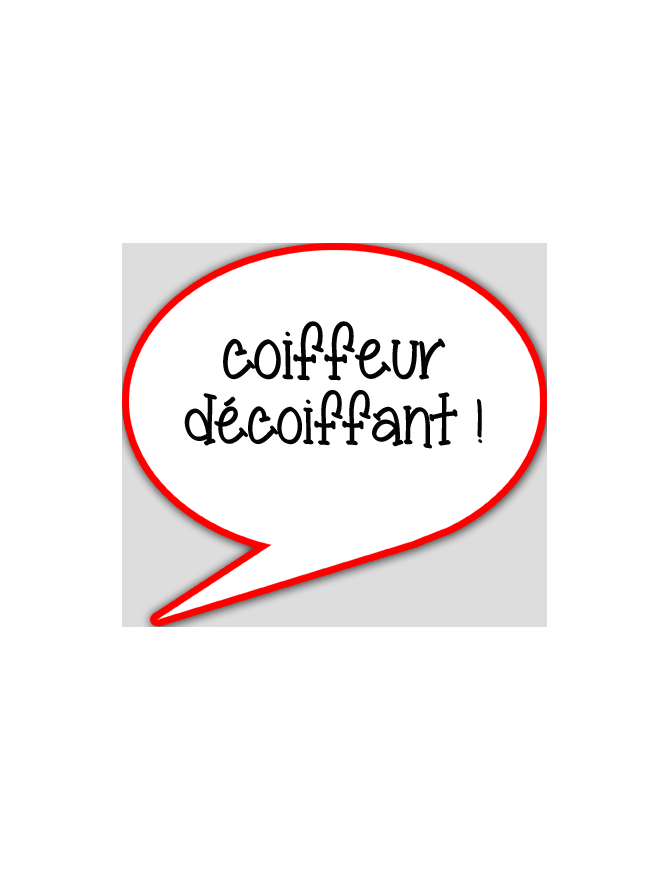 coiffeur décoiffant - 10x9cm - sticker/autocollant