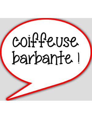 Coiffeuse barbante - 15x13.5cm - sticker/autocollant