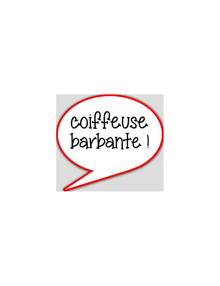 Coiffeuse barbante - 15x13.5cm - sticker/autocollant
