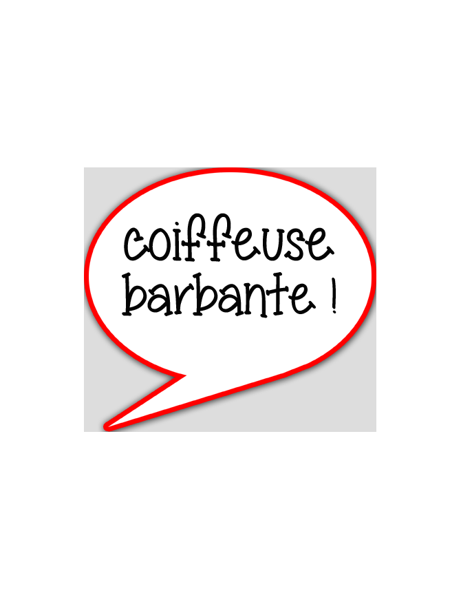 Coiffeuse barbante - 15x13.5cm - sticker/autocollant