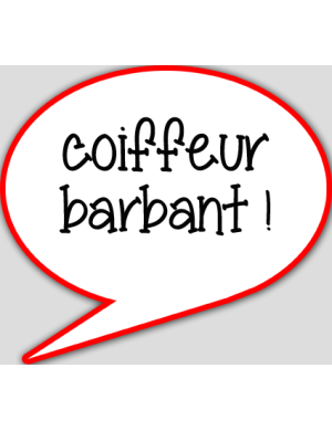 Coiffeur barbant - 10x9cm - sticker/autocollant