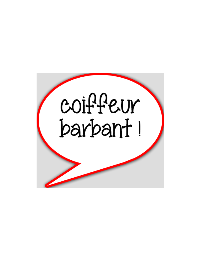 Coiffeur barbant - 10x9cm - sticker/autocollant