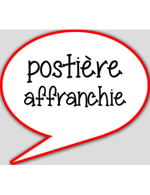 Postière affranchie - 15x13.5cm - sticker/autocollant