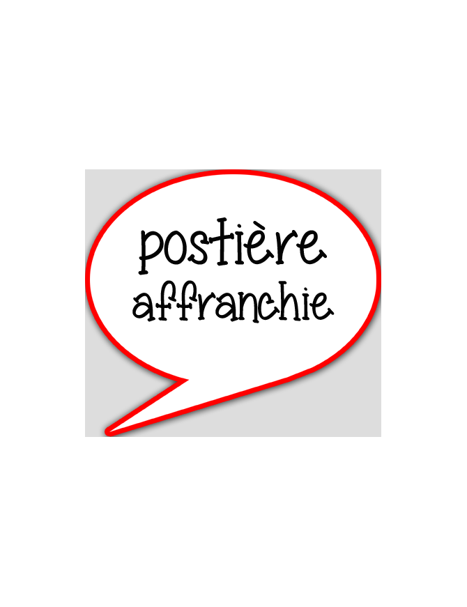 Postière affranchie - 15x13.5cm - sticker/autocollant