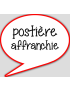 Postière affranchie - 15x13.5cm - sticker/autocollant