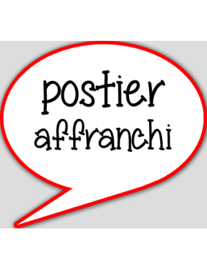 Postier affranchi - 10x9cm - sticker/autocollant