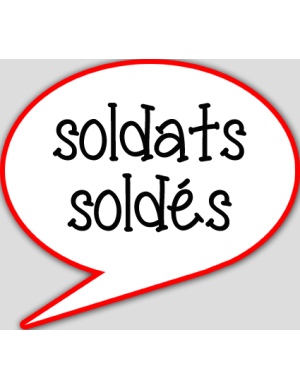 soldats soldés - 10x9cm - sticker/autocollant