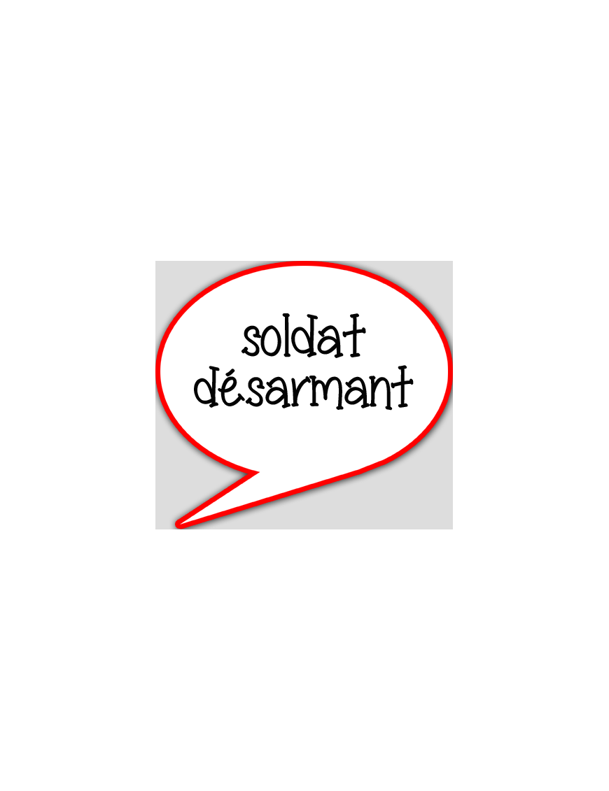 soldat désarmant - 15x13.5cm - sticker/autocollant