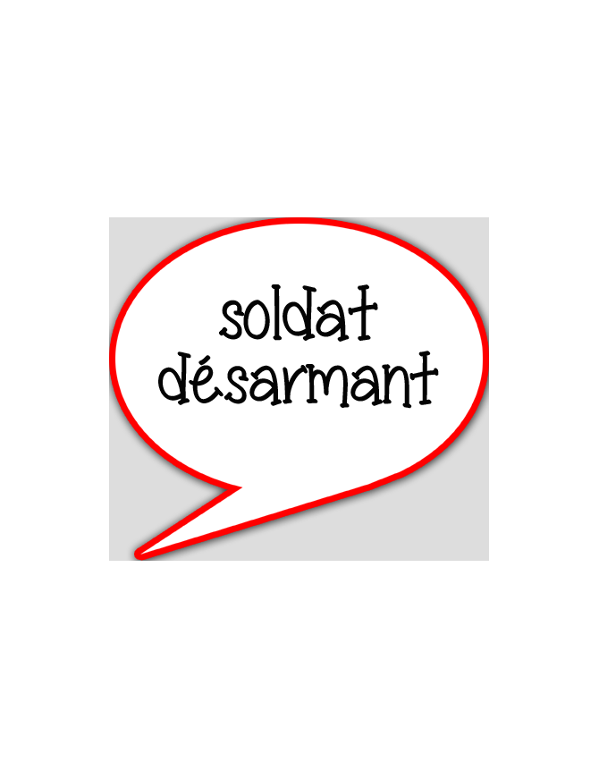 soldat désarmant - 15x13.5cm - sticker/autocollant