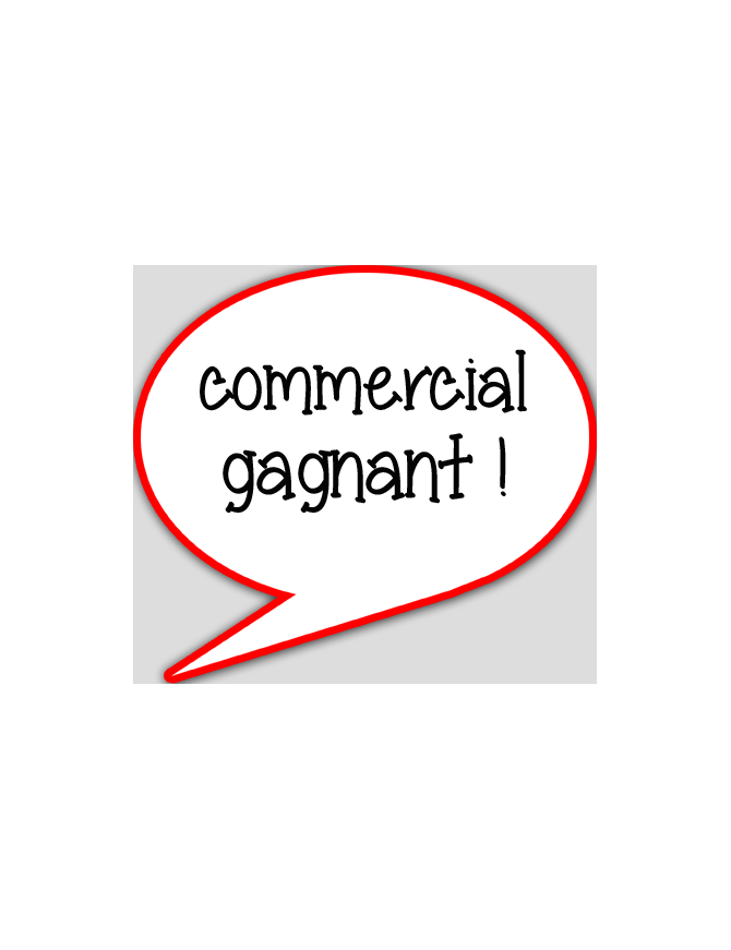 commercial gagnant - 10x9cm - sticker/autocollant