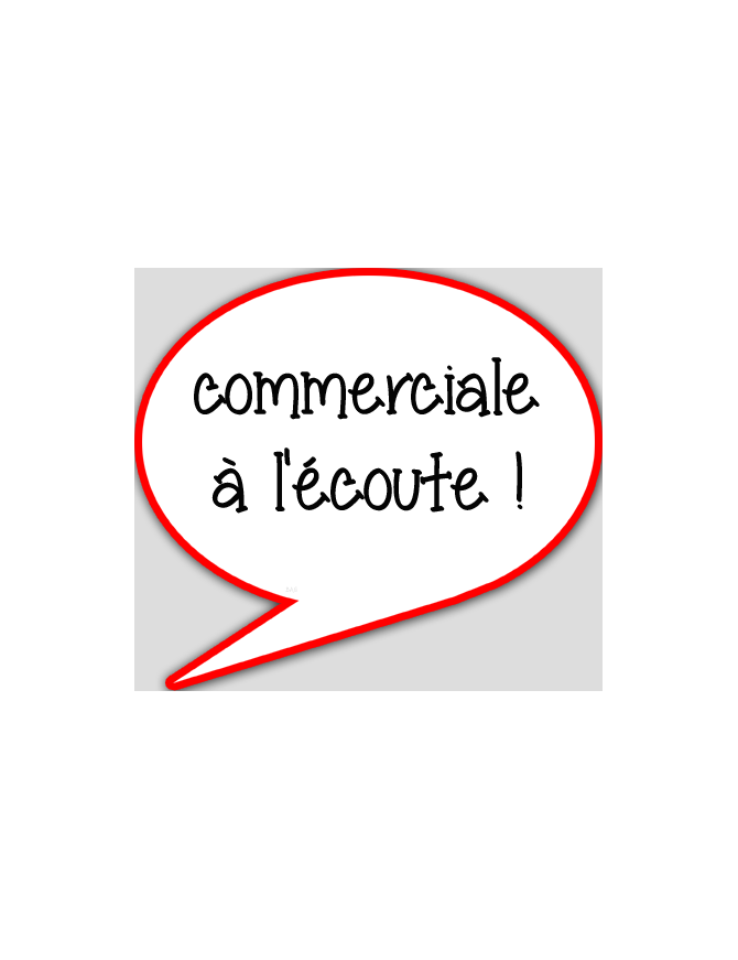 commerciale à l'écoute - 15x13.5cm - sticker/autocollant