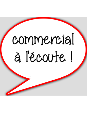 commercial à l'écoute - 10x9cm - sticker/autocollant