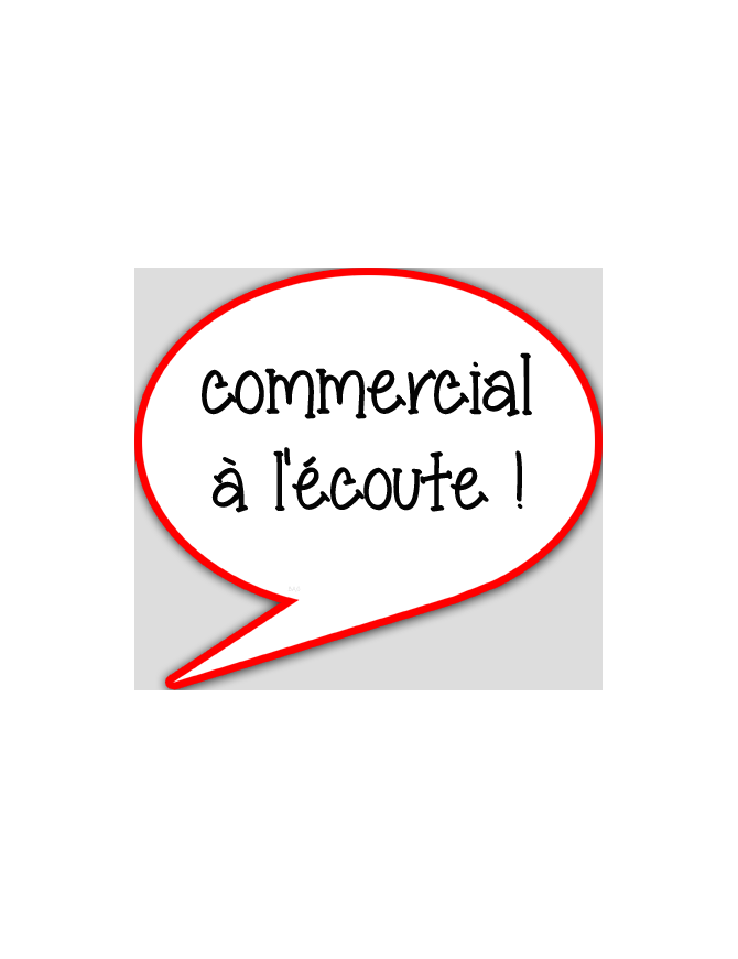 commercial à l'écoute - 10x9cm - sticker/autocollant
