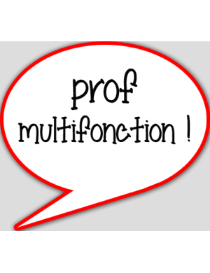 prof multifonction - 15x13.5cm - sticker/autocollant