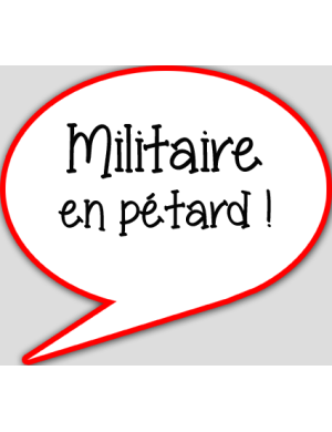 militaire en pétard - 15x13.5cm - sticker/autocollant