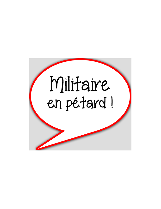 militaire en pétard - 15x13.5cm - sticker/autocollant