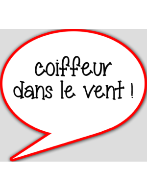 coiffeur dans le vent - 10x9cm - sticker/autocollant