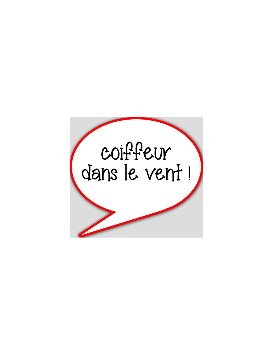 coiffeur dans le vent - 10x9cm - sticker/autocollant