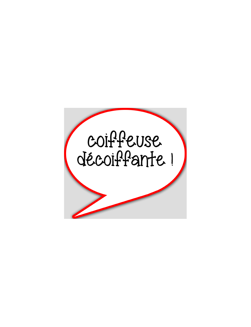 coiffeuse décoiffante - 15x13.5cm - sticker/autocollant