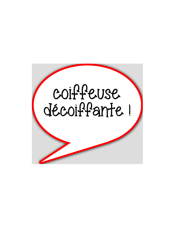 coiffeuse décoiffante - 15x13.5cm - sticker/autocollant