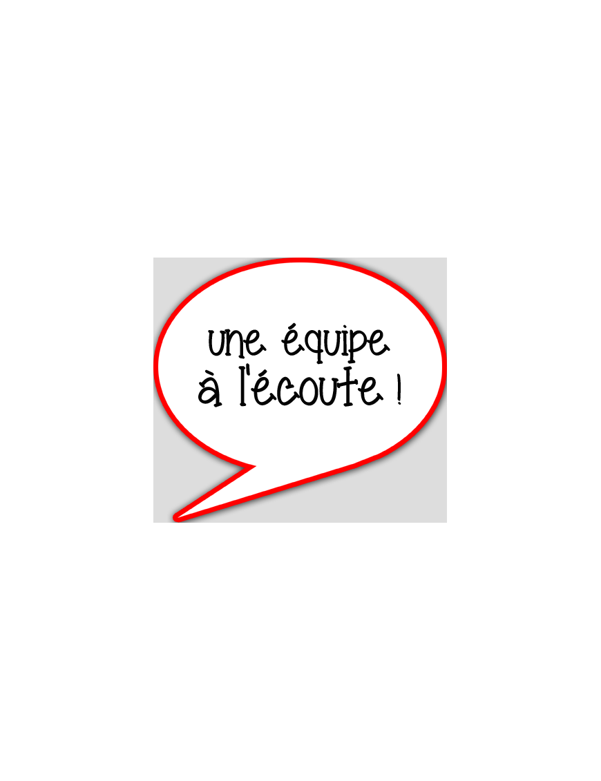 une équipe à l'écoute - 10x9cm - sticker/autocollant