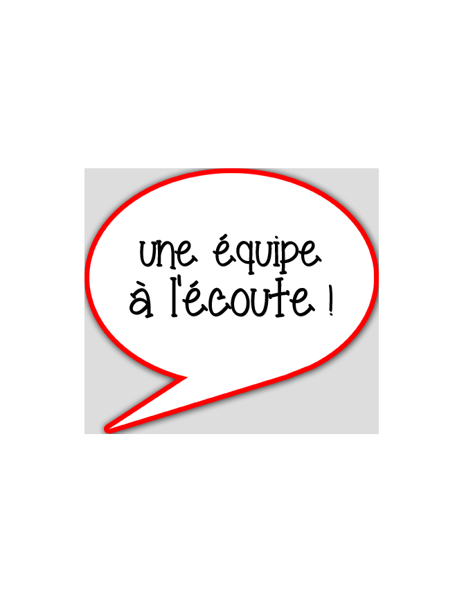 une équipe à l'écoute - 10x9cm - sticker/autocollant