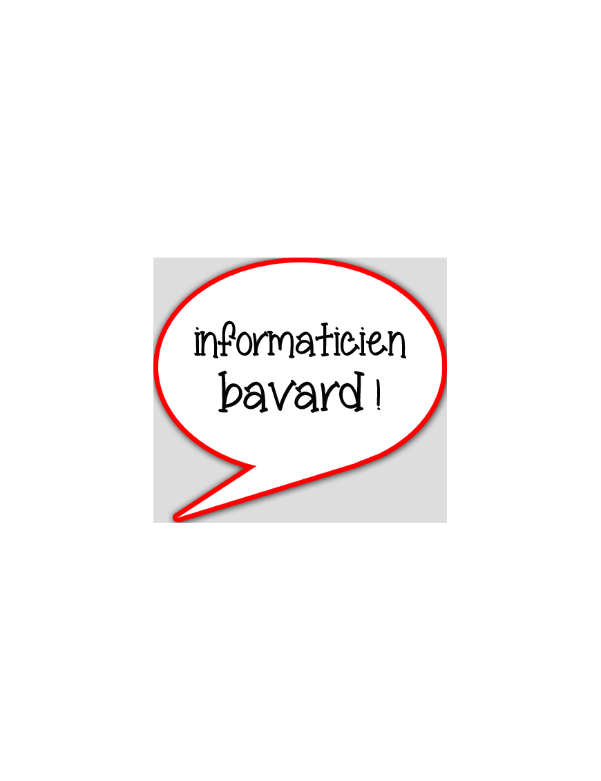 informaticien bavard - 15x13.5cm - sticker/autocollant