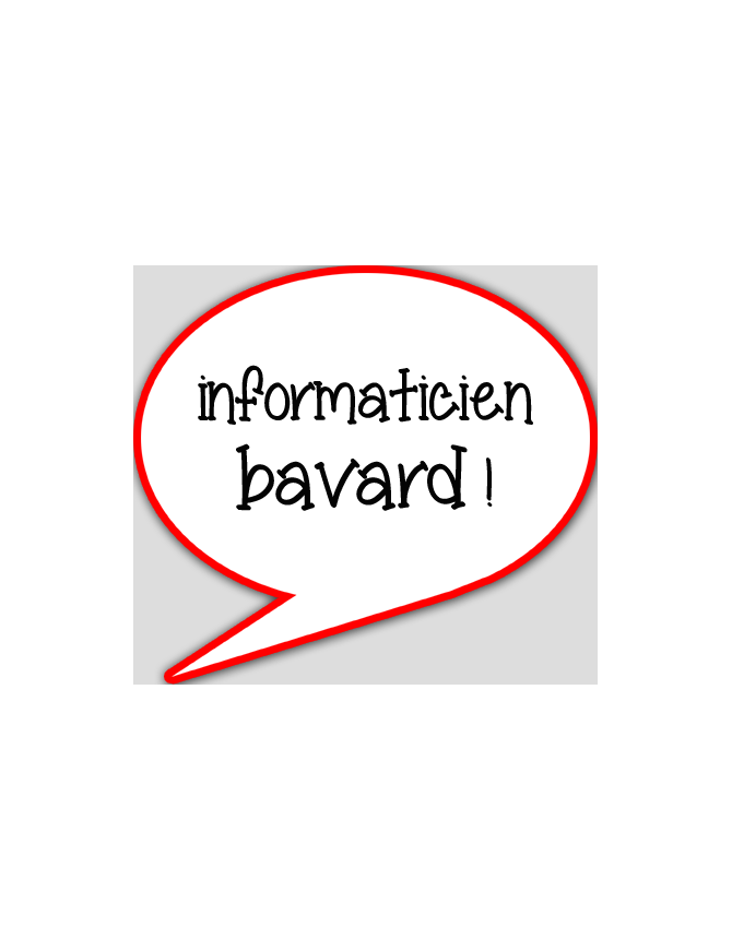 informaticien bavard - 15x13.5cm - sticker/autocollant