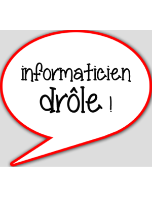 informaticien drôle - 10x9cm - sticker/autocollant