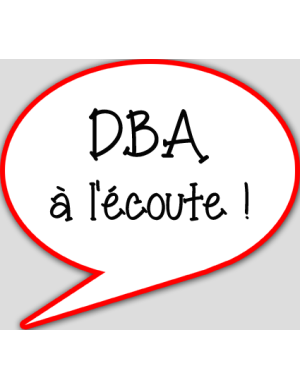 DBA à l'écoute - 10x9cm - sticker/autocollant