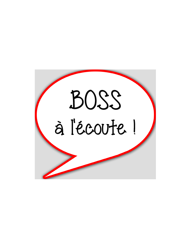 boss à l'écoute - 15x13.5cm - sticker/autocollant