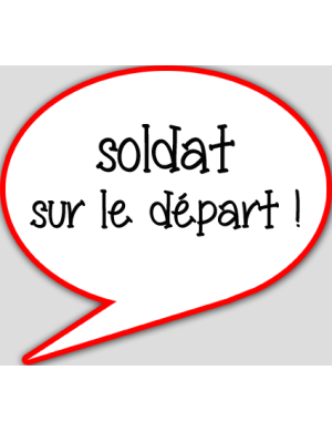 soldat sur le départ - 15x13.5cm - sticker/autocollant