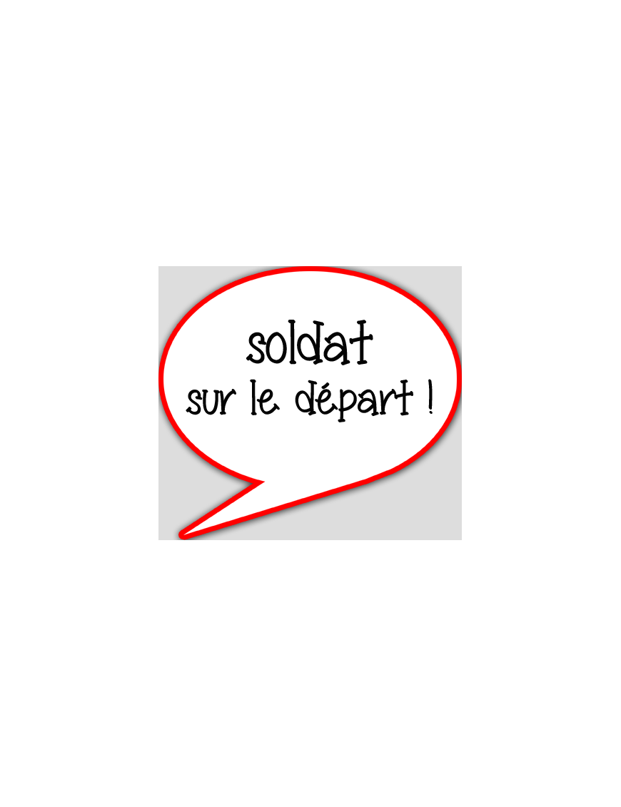 soldat sur le départ - 15x13.5cm - sticker/autocollant